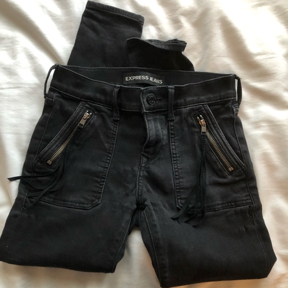 Express Denim - Rocker Style Black Jeans